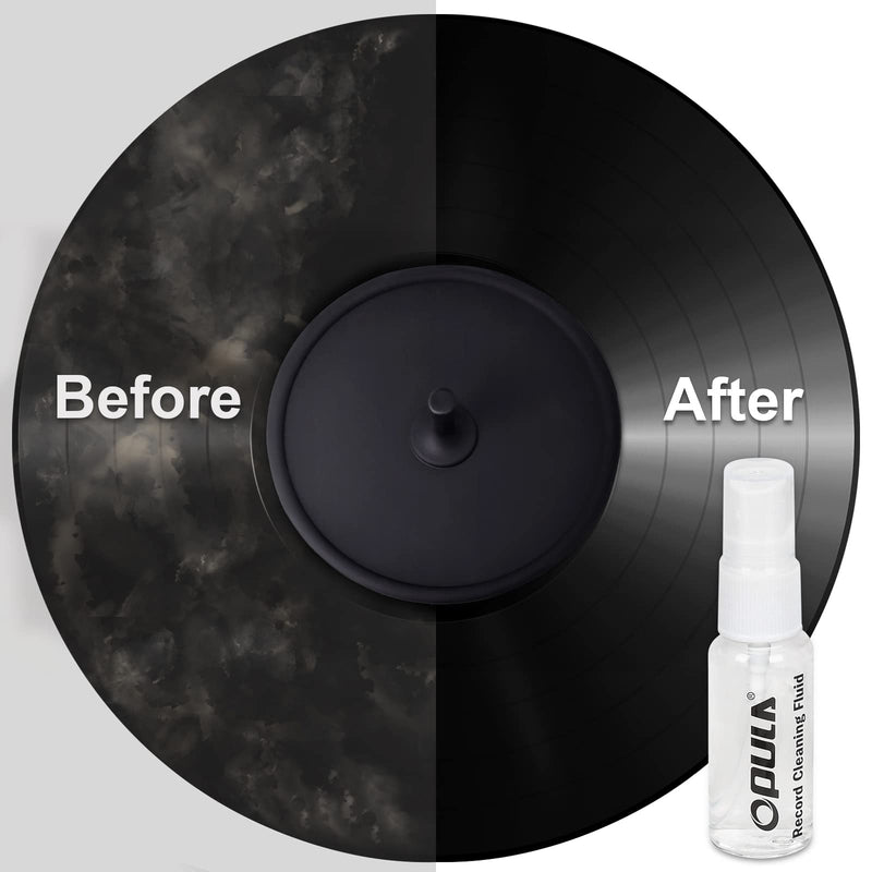 Vinyl Record Cleaner, 7-in-1 Record Cleaning kit - Soft Velvet - Nylon Microfiber Brush - Cleaner Fluid - Label Protector - Air Blower Cleaner - Stylus Brush - Brush for Velvet for Records Albums