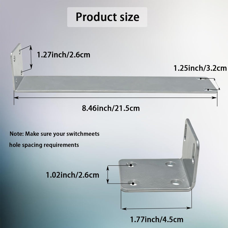 Rack Mount Kit Compatible for Ubiquiti Switches, 1U Rack Ears for US-8-150W UniFi Switch 8 Port and for EdgeSwitch ES-8-150W Switch 8 Port