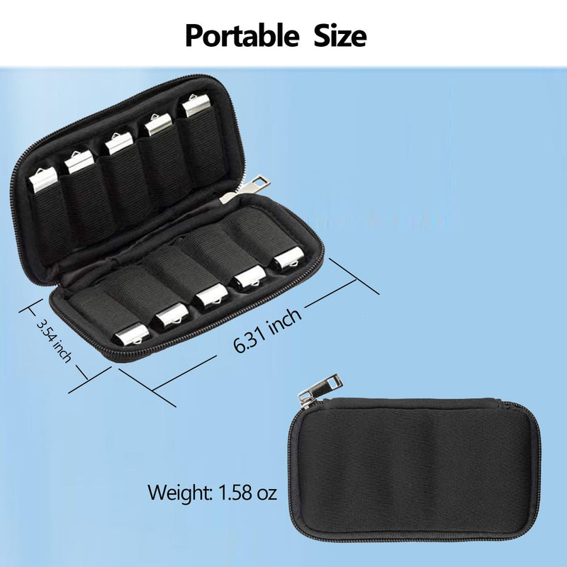 [AUSTRALIA] - ABLAZE Flash Drive Case USB Storage Case, USB Holder Storage Bag with Label, Portable USB Case Electronic Accessories Organizer for USB Thumb Drive (Black) 