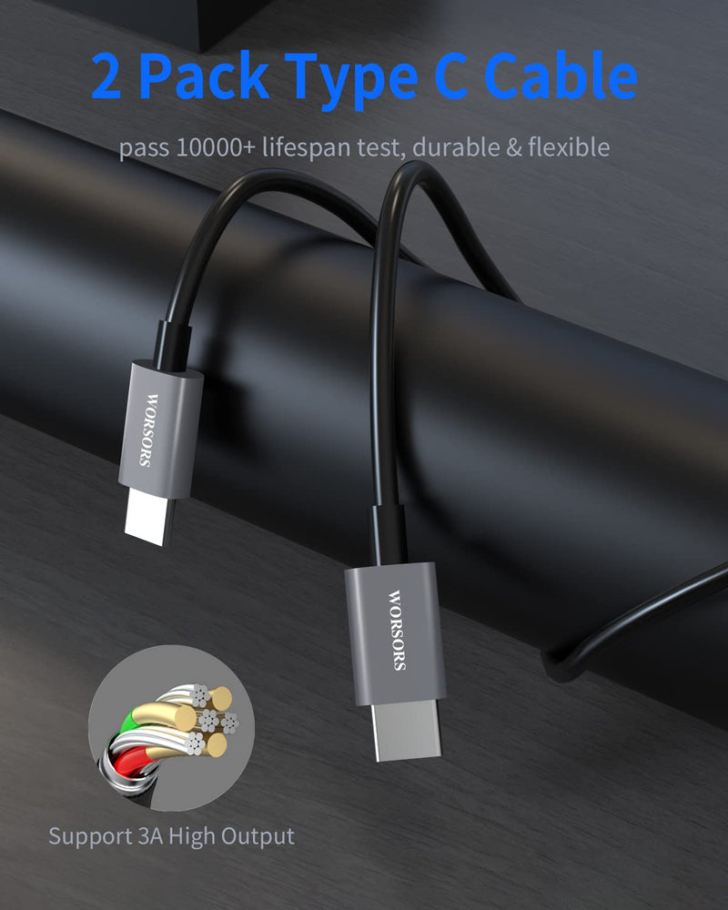 Dual USB C Car Charger, 60W PD (30W + 30W) Super Fast Charging Adapter Metal for iPhone 15 Pro Max, Samsung Galaxy S24 Ultra/S24 Plus/S24/S23/S22/S21, Note 20/10, iPad Pro + 2X Type C to C Cable 3.3Ft Gray