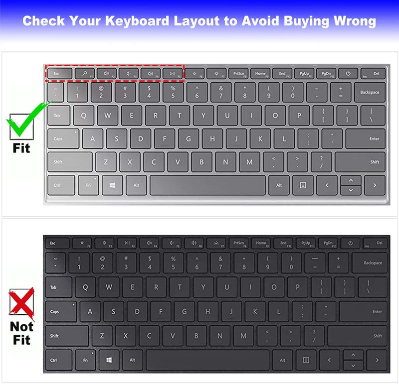 MUBUY Keyboard Cover for 12.4" New Microsoft Surface Surface Laptop Go 2 (2022 Release) & 12.4 " Surface Laptop Go (2021 2020 Release) Touchscreen Laptop (Not fit Surface go 10.5") -MintGreen MintGreen