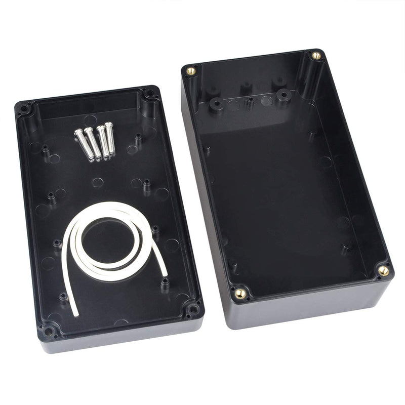 Therlan Electronic Junction Box IP65, Electronic Housing, Waterproof Junction Box, Surface-Mounted Junction Box, Project Box, Plastic Junction Box, ABS Surface-Mounted Box (158 x 90 x 60 mm, Black) 158 x 90 x 60 mm