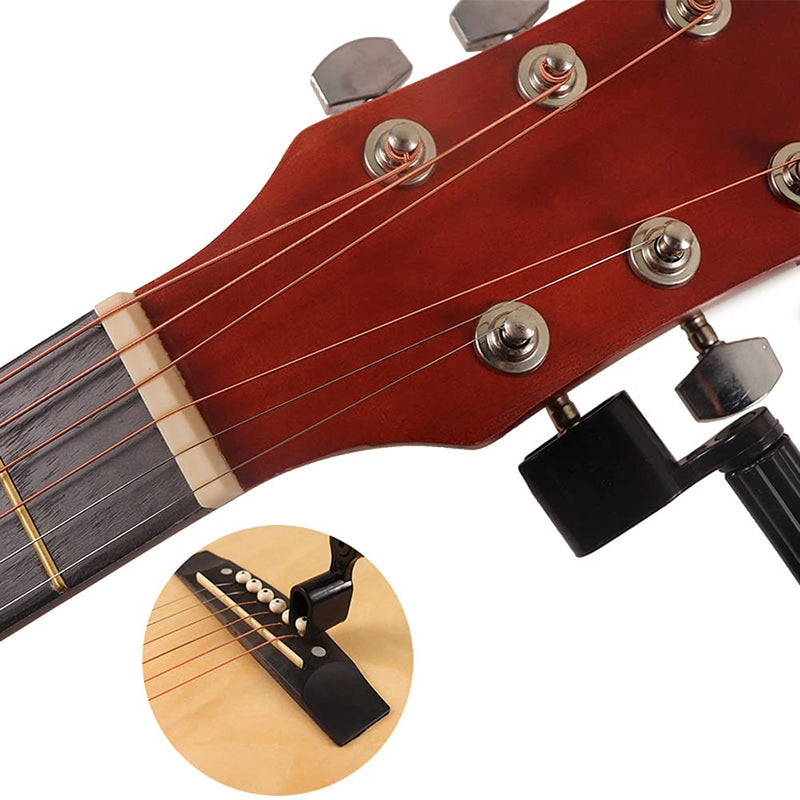 [AUSTRALIA] - 2 Pieces Guitar String Winder Guitar Peg Winder Guitar Bridge Pin Remover Guitar Peg Puller Guitar Repair Tool Guitar Strings Extractor Guitar Maintenance Tool, Black 