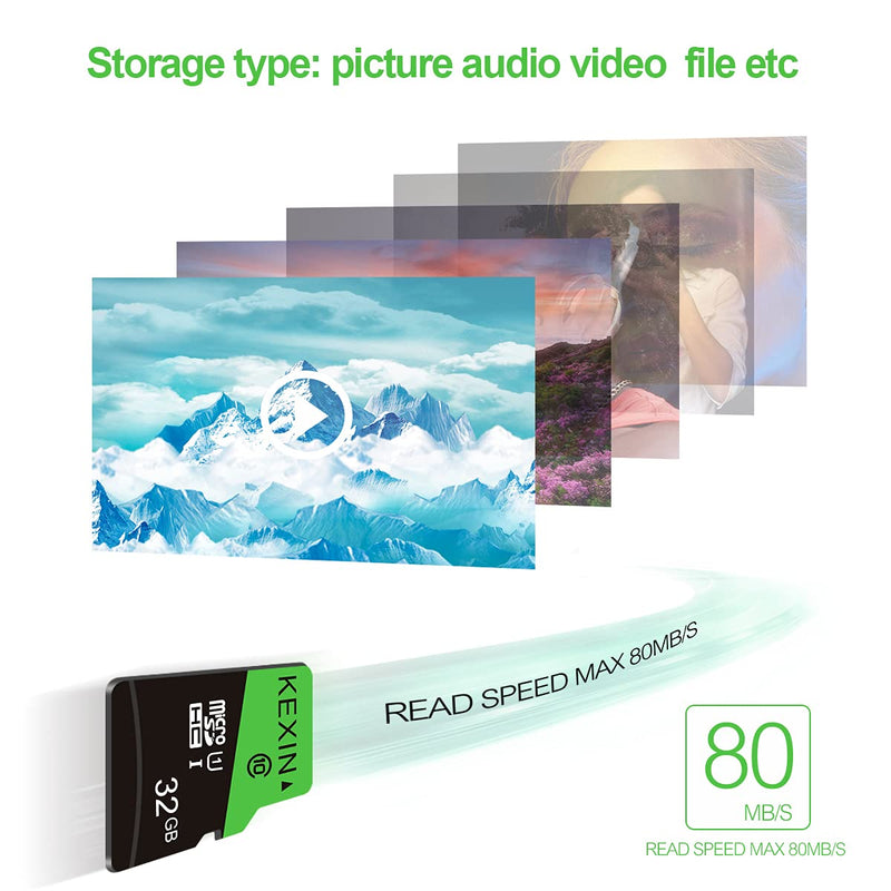 KEXIN 32GB Micro SD Card 32 GB Class 10 Ultra Micro SDHC UHS-I Bulk Memory Card C10, U1, 10 Pack Bulk Micro SD Card 7).10 x 32G