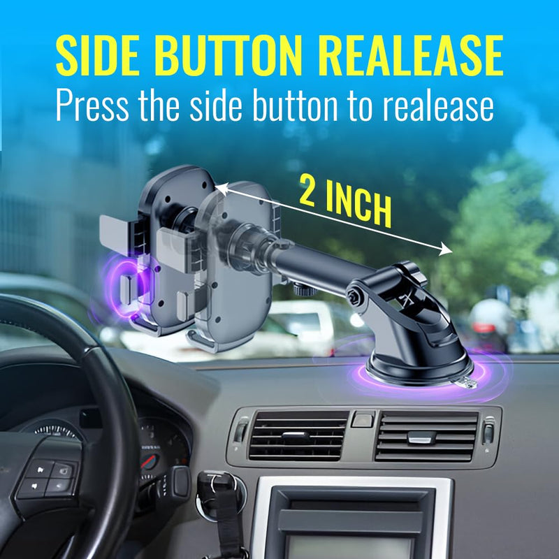 Upgraded 3-in-1 Phone Holders for Your Car, Heavy-Duty Car Phone Mount for Dashboard, Windshield & Vent, Universal Cell Phone Holder for iPhone & Android
