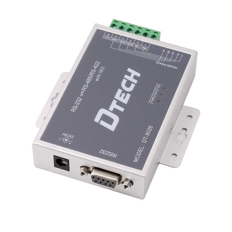 DTECH Active Isolated RS232 to RS485 RS422 Converter with RJ45 Serial Port Terminal Board Power Adapter DB9 Cable Optical Isolation Protection 2.5kV