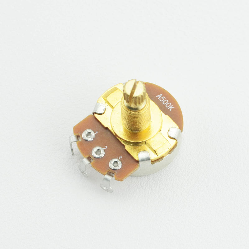 A500K B500K-OHM Guitar Potentiometer 18mm Long Split Shaft Pots Audio Volume Tone Pots Guitar Potentiometers for Electric Guitar and Bass (Set of 4)