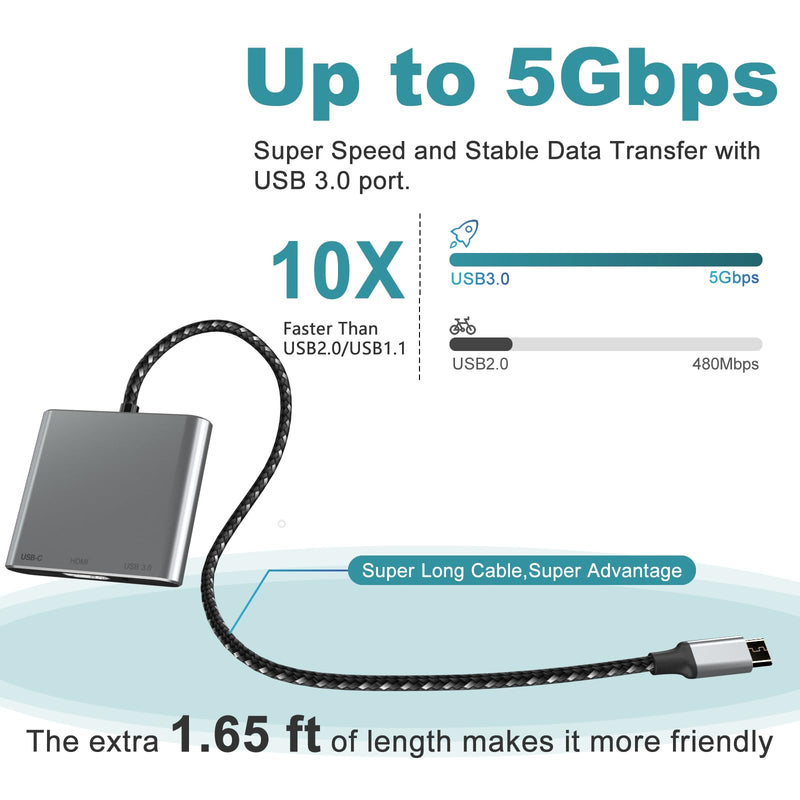 Batony USB C to HDMI Adapter for Macbook Air Pro M1 M2