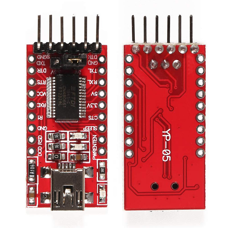 3PCS FT232RL Mini USB to TTL FTDI Adapter Module, 3.3V 5.5V FT232R Breakout FT232RL USB to Serial Converter Adapter Board Mini USB to TTL FT232RL