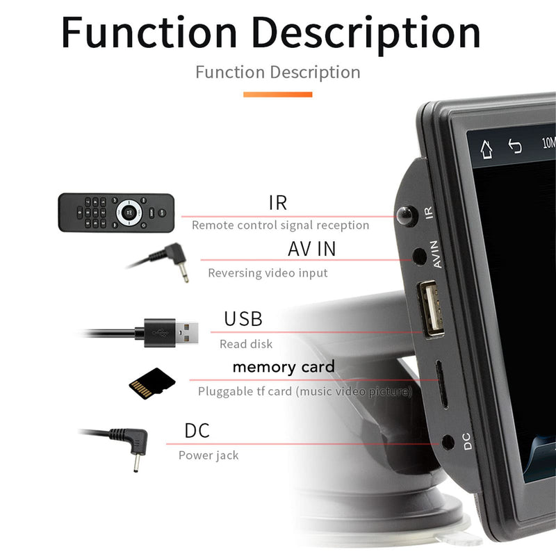 7in Car MP5 Player Touch Screen Bluetooth Car Stereo with 12 LED Backup Camera for Auto FM Radio Receiver