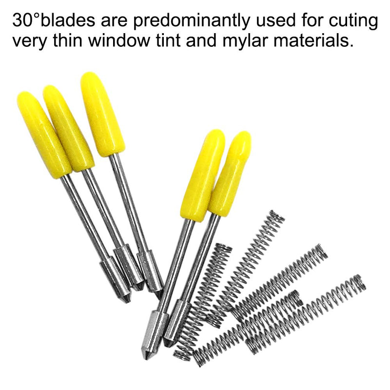 AFUNTA 30 pcs 30/45 /60 Degree Carving Knife Vinyl Cutter Plotter Cutting Blades for CB09 CB09U Graphtec – Blue, Yellow, Red
