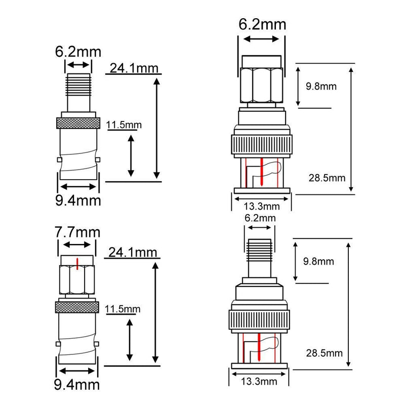 onelinkmore SMA to BNC Adapter Kits for SDR, Handheld Radios, Scanner, Walkie Talkie, Coaxial Adapter, 4 Pieces 4PCS