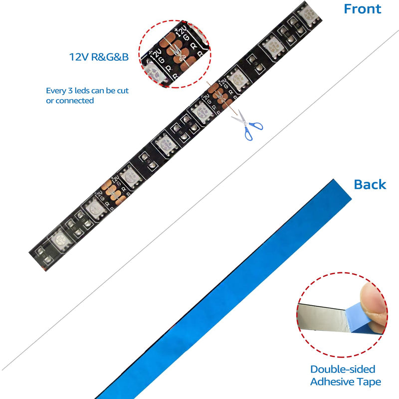 5M Black PCB 5050 RGB LED Strip Waterproof IP65 300 SMD Black PCB Board DC 12V Flexible Light RGB (Red, Green, Blue)