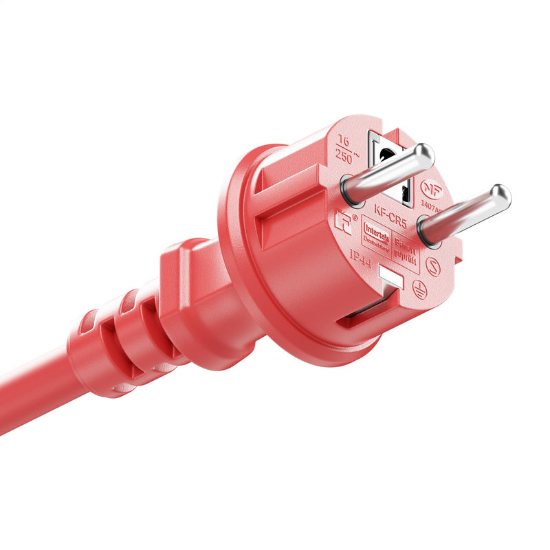 [AUSTRALIA] - deleyCON 2 m Outdoor Extension Cable Power Cable IP44 (H07RN-F 3G1.5 mm²) Power Extension Weatherproof Rubber Cable for Outdoor Use - Protective Contact Plug to Socket - Red 