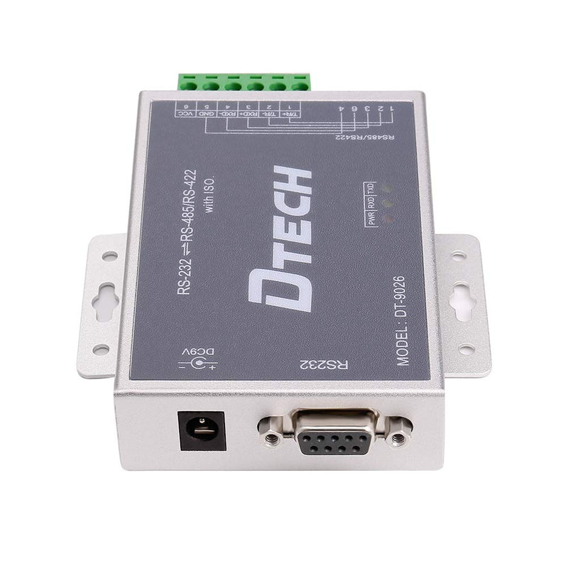 DTECH Active Isolated RS232 to RS485 RS422 Converter with RJ45 Serial Port Terminal Board Power Adapter DB9 Cable Optical Isolation Protection 2.5kV
