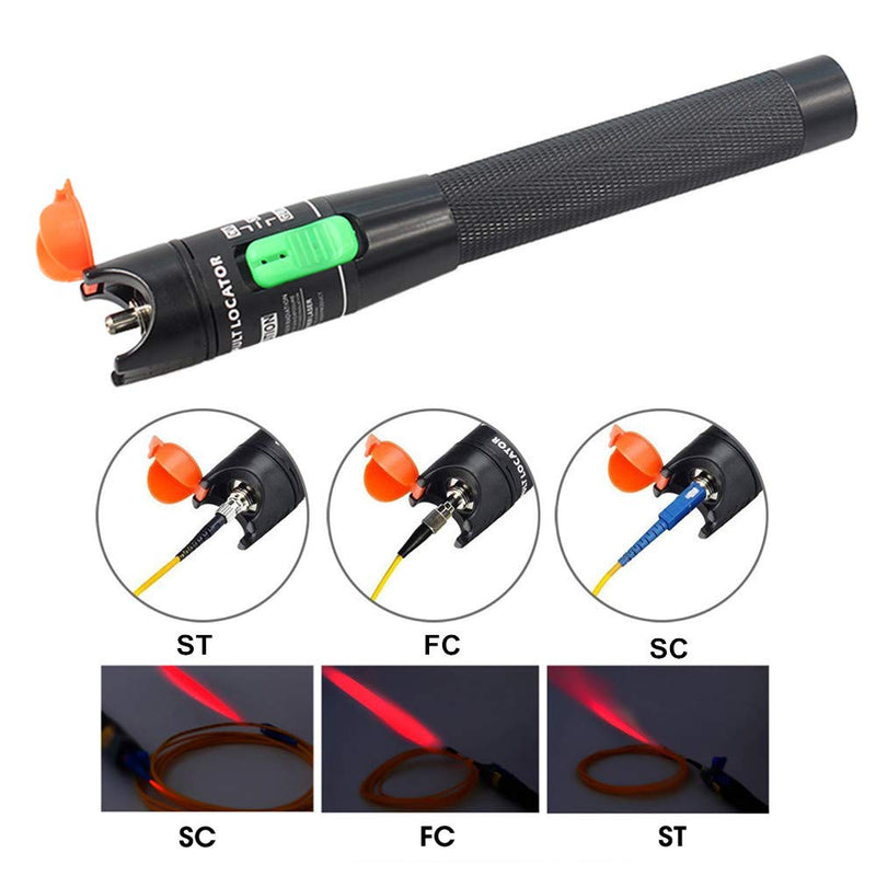 Visual Fault Locator, 30-50KM Fiber Optic Cable Tester Meter VFL Red Light Pen Light Source Testers