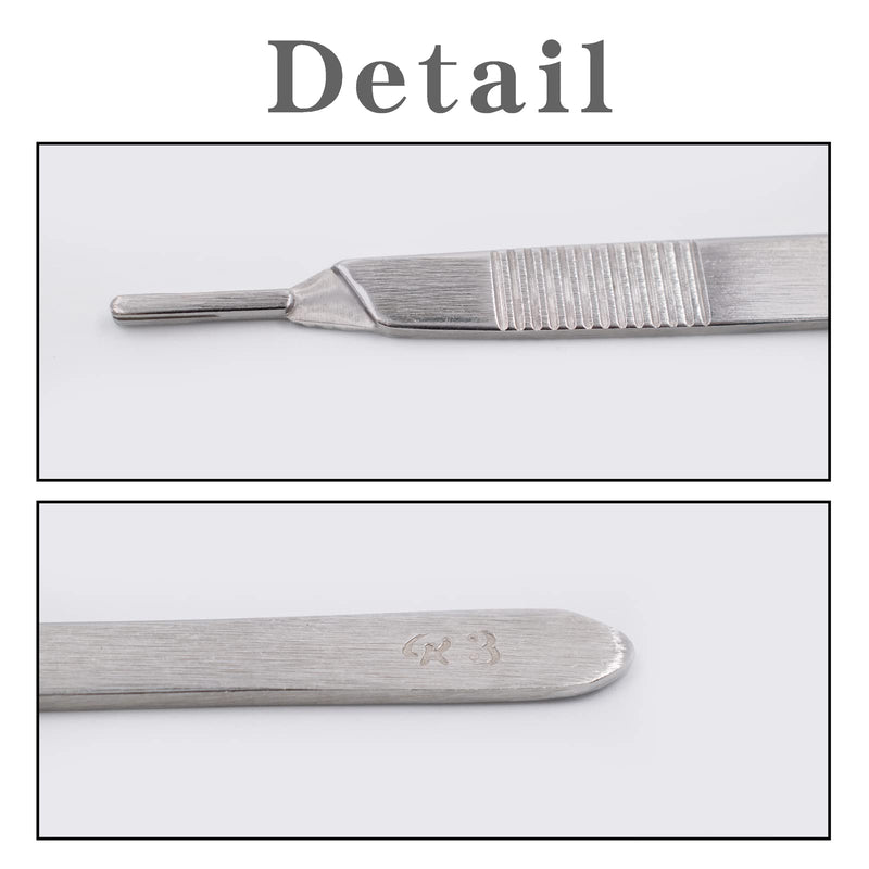Pack of 2 Scalpel Holder No.3 Suitable for Blades No. 10, 11, 12, 15, Rust Resistant Stainless Steel, Lightweight and Durable, Ideal for Surgical Students, Educational Purposes, DIY Repair Equipment