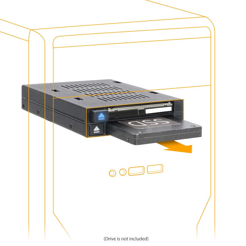 ICY DOCK Dual 2 Bay 2.5” SSD & HDD Dock Tool-Less Hot-Swap SATA / SAS Mobile Rack Enclosure for 3.5” Bay - flexiDOCK MB522SP-B