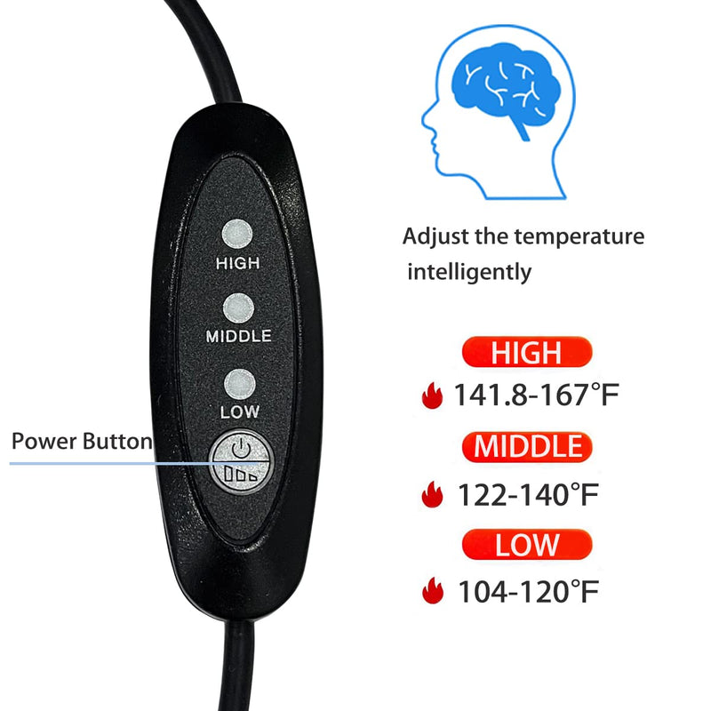 Lens Warmer with Cold Flexible Cable Down to -25℃, 350mm Dew Heater Strip Prevents Lens from Dew, Fog and Condensation for Astrophotography, Lens Heater Compatible w/ Telescope and Camera in 4.26"