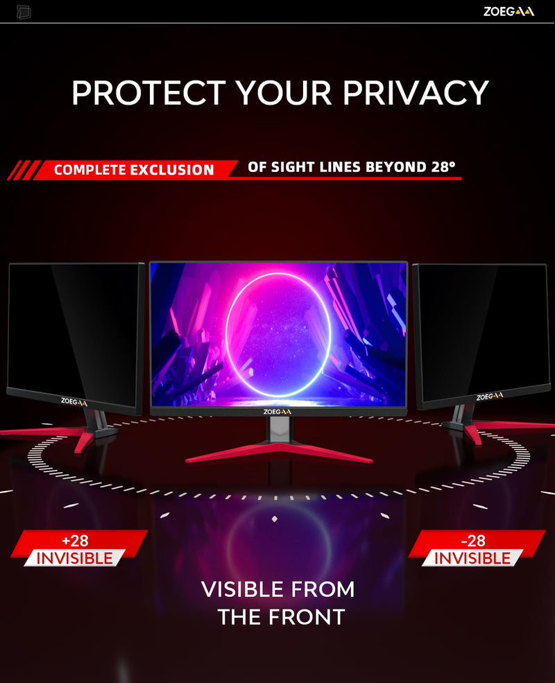 ZOEGAA 19 Inch 5:4 Computer Privacy Screen for Monitor, 19 inch Removable Anti Blue Light Glare Eye Protection Shield, Black Blackout Anti Spy Desktop Security Private Filter 19 inch Computer with 5:4 Aspect Ratio