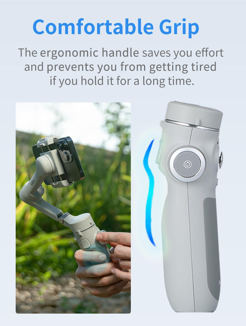 FeiyuTech VB 4SE Gimbal Stabilizer for Smartphone,Foldable Phone Gimbal for Video Recording,Gesture Control,fit iPhone&Android,One-Key Vertical Shot for YouTube,TikTok,Vlog,Live Stream,Max 0.69lb