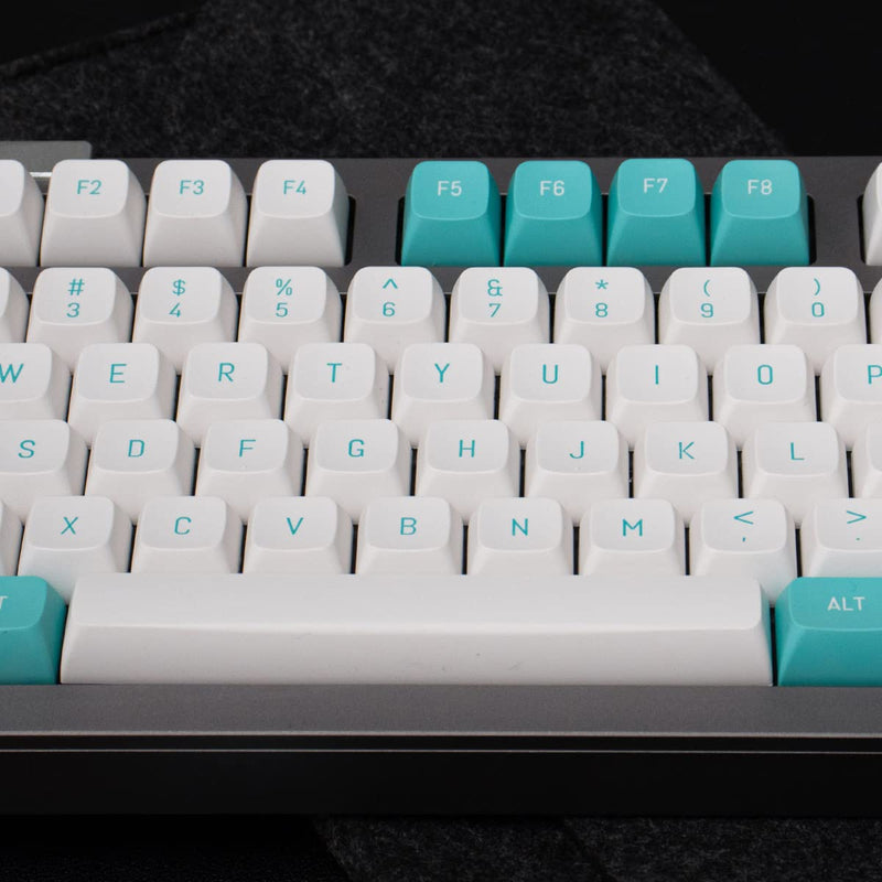 Mintcaps White Green Keycaps 150 Keys Doubleshot MSA Profile Custom Keycaps for 61/64/68/84/87 Mechanical Gaming Keyboard Light Green