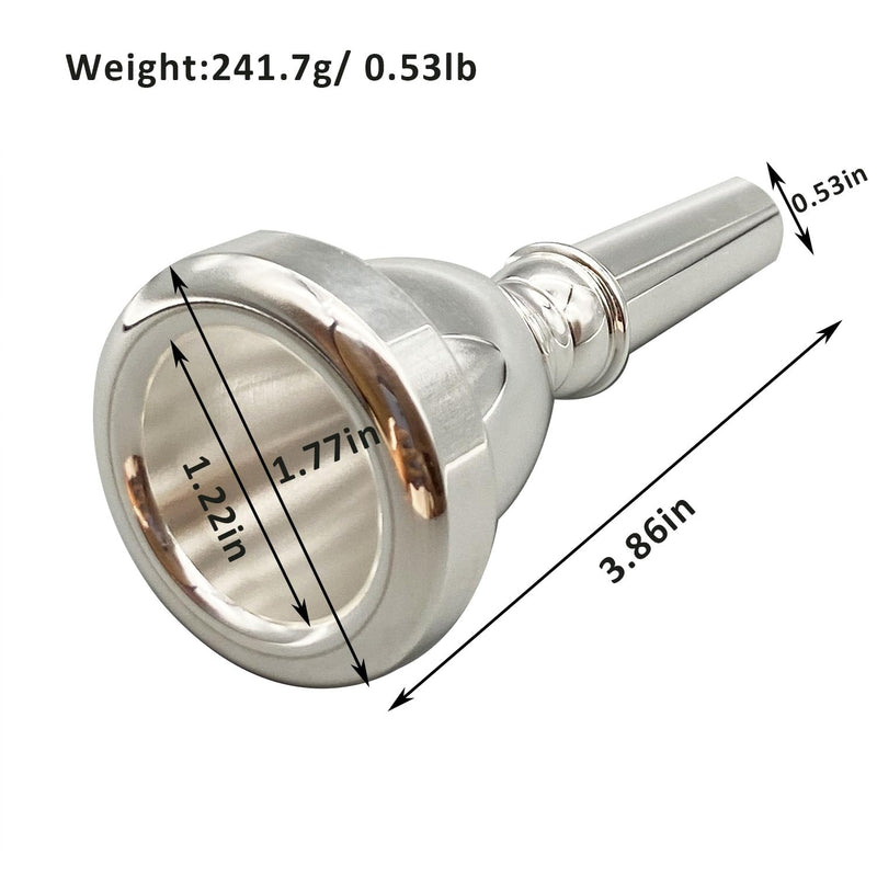 Premium Silver Plated Tuba Mouthpiece - Enhance Your Performance with Superior Sound Quality and Durability