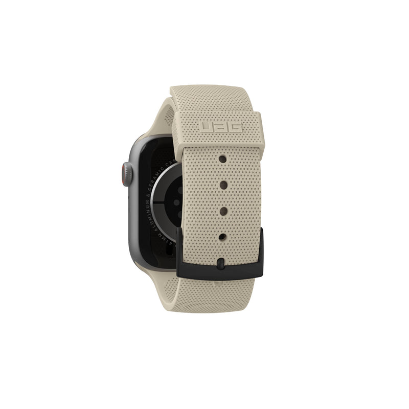 URBAN ARMOR GEAR UAG Compatible with Apple Watch Band 42/41/40mm & 49/46/45/44mm iWatch Series Ultra 3/Ultra 2/Ultra/4-11/SE3/SE2/SE DOT, Sport Soft Silicone Breathable Replacement Watch Strap Dune