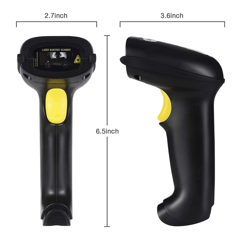 [AUSTRALIA] - WoneNice Barcode Scanner USB Laser Wired Handheld Bar Code Scanner Reader with Stand, Black 