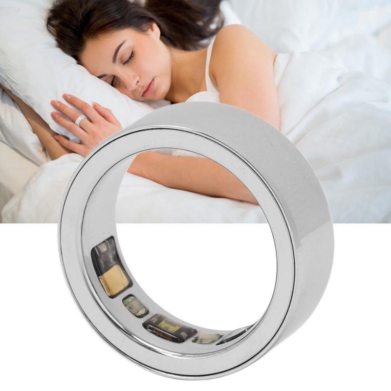 Smart Ring for iOS, Body Temperature Monitoring, Sleep Tracking, Step Counter, Phone Camera Control, IPX8 Waterproof, Charging Case, Stylish and Light (No. 20)