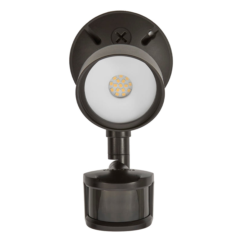 [AUSTRALIA] - Maxxima LED Outdoor Flood Wall Light, Exterior Security Light with Adjustable Head, 800 Lumens, Featuring Motion Sensor and Dusk to Dawn Sensor, 3000K Warm White, Brown Fixture 