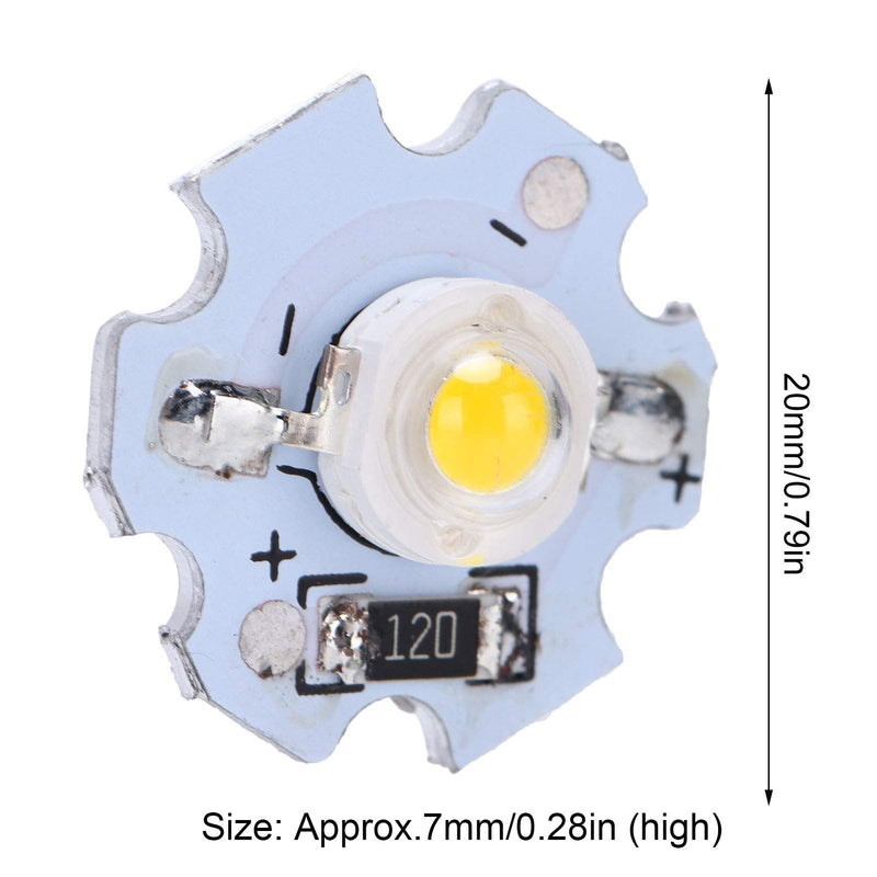 [AUSTRALIA] - Dioche LED Chip, Pack of 25 0.5W 5V High Performance LED Lamp Beads with Aluminium Plate for Flashlights, DIY Adjustment Lights, Headlights and Spotlights 