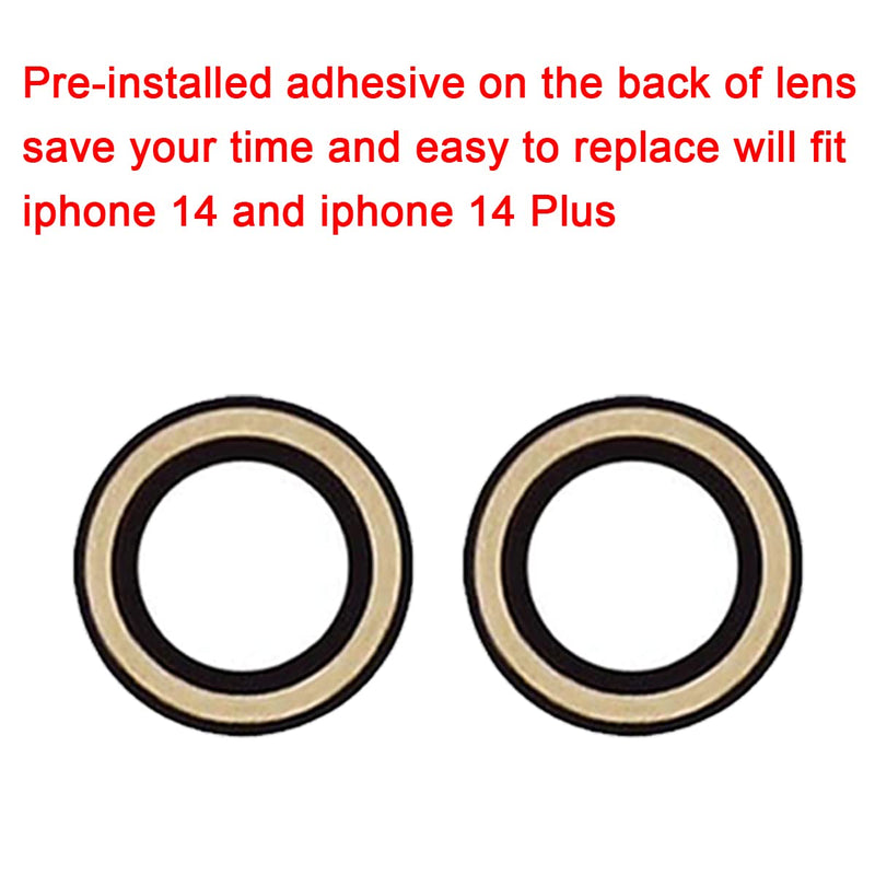 OEM Back Rear Camera Lens Glass Replacement for iPhone 14 and iPhone 14 Plus with pre-Installed Adhesive and Reparing Toolkit iPhone 14/ iPhone 14 Plus