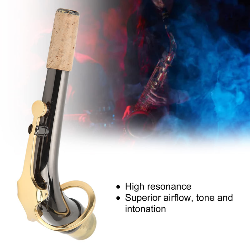 Sax Bend Neck Metal Cork Saxophones Accessory Black Plated for Alto Saxophone