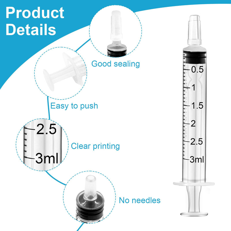 HXC Syringes 3 ml Plastic Syringe Pack of 24 Colostrum Syringe with Lid Food Syringe Disposable Syringes Individual Package 2 ml Syringe Sterile for Newborn Animal Feeding Lab 3ml