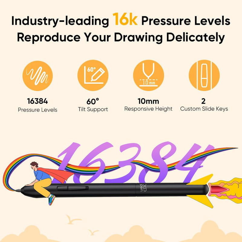 XPPen 6 * 4 inch Drawing Tablet with 16384 Pressure Levels IT640 Digital Graphic Art Tablet & XPPen 20 Pack Replacement Nibs Compatible