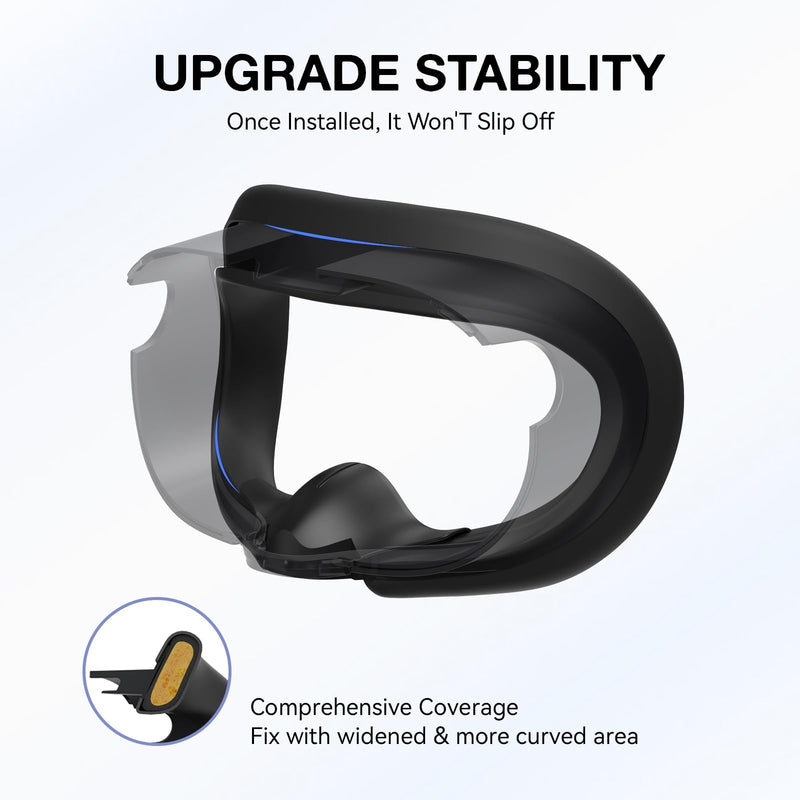 APEXINNO Silicone Face Pad Cover and Anti-Leakage Nose Pad with Meta/Oculus Quest 3 Accessories and Meta Quest 3/2 Case