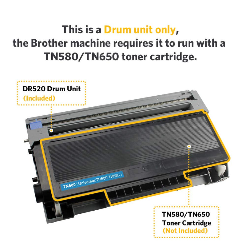 V4INK 1PK Compatible DR-620 DR-520 Drum Replacement for Brother DR520 DR620 Drum for Brother HL-5250DN HL-5340D HL-5370DW MFC-8480DN MFC-8690DW MFC-8860DN MFC-8890DW DCP-8060 DCP-8065DN Printer