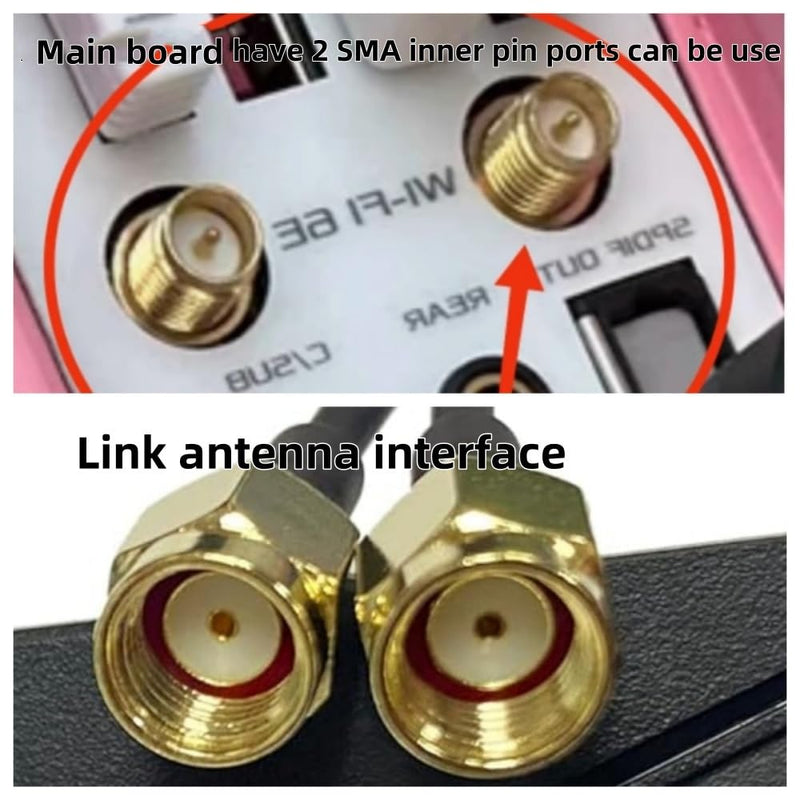 [AUSTRALIA] - External WiFi 6 6E Antenna 2.4G/5G Magnetic Base Antenna PC Desktop Computer for Asus Rog Strix Z690 B460 B360 H610 H670 M13H M12 M11 WiFi 2T2R Motherboard Card (Cable 80cm/2.7ft) 
