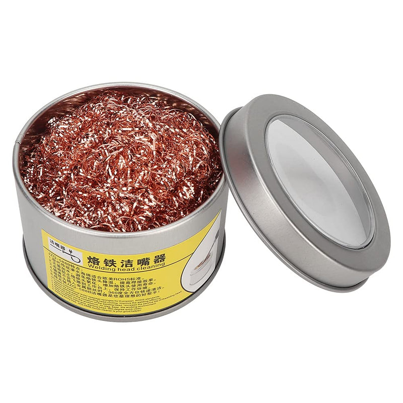 Pack of 2 Soldering Iron Soldering Tip Cleaner Soldering Tip Cleaning Wire Soldering Tip Cleaning Ball and Base Copper Wire Cleaning Ball Copper (Copper) Kupfer