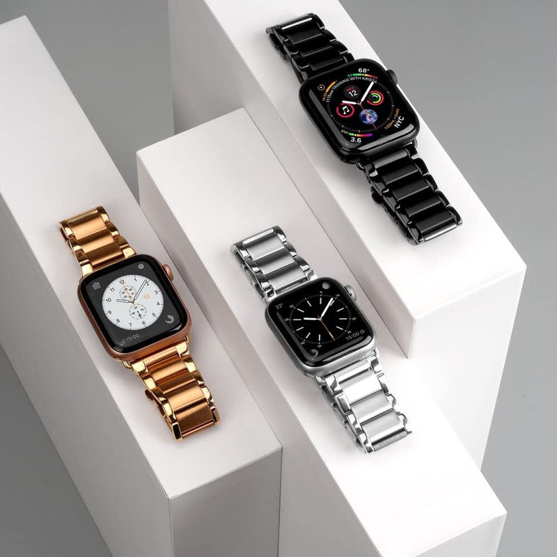 CASETiFY Link Bracelet Watch Band [Premium Stainless Steel] Compatible with Apple Watch Series 1-9, SE, Ultra - 38mm/40mm/41mm/42mm/44mm/45mm/49mm - Black/Silver Silver 38mm/40mm/41mm (Link Bracelet)
