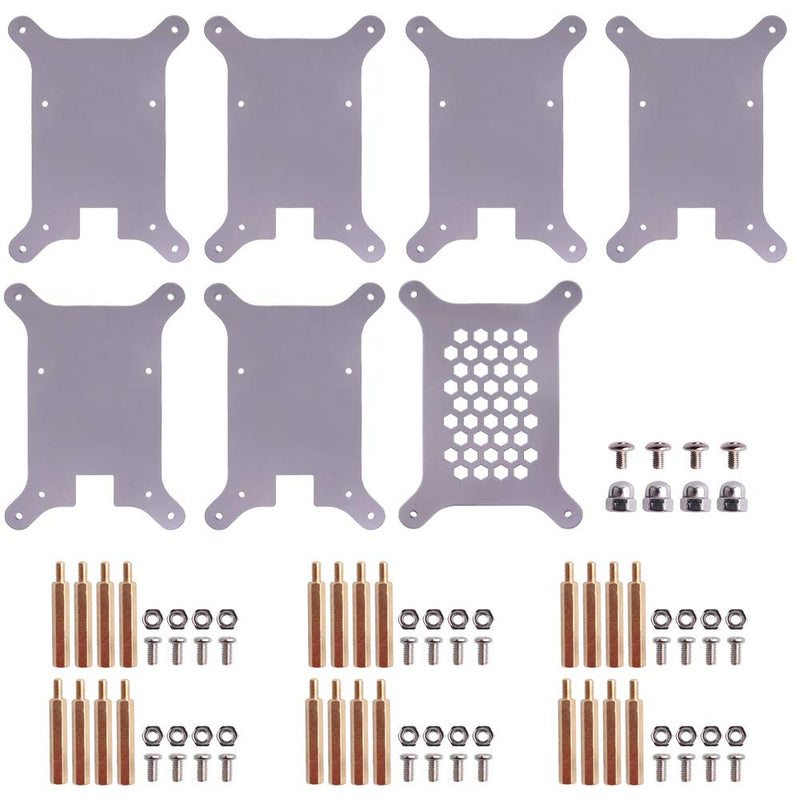 GeeekPi 6-Layers Cluster Case Rack Case with Heatsinks Stackable Enclosure for Raspberry Pi 4/3/2 Model B,Raspberry Pi 3 Model B+ (Brown) Brown