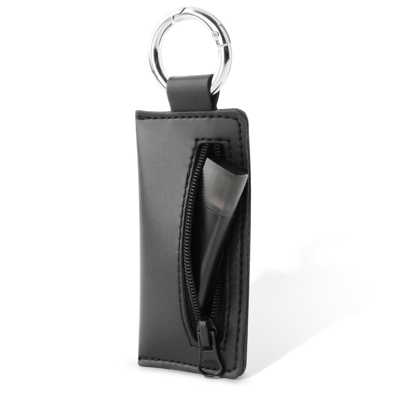 Microfiber USB Flash Drive Holder Case with Keychain | Anti-Slip Zipper Pouch, Storage Case Compatible with AirTag SD TF Card, for Small Medium USB Drives, 1PC, Black, Case Only