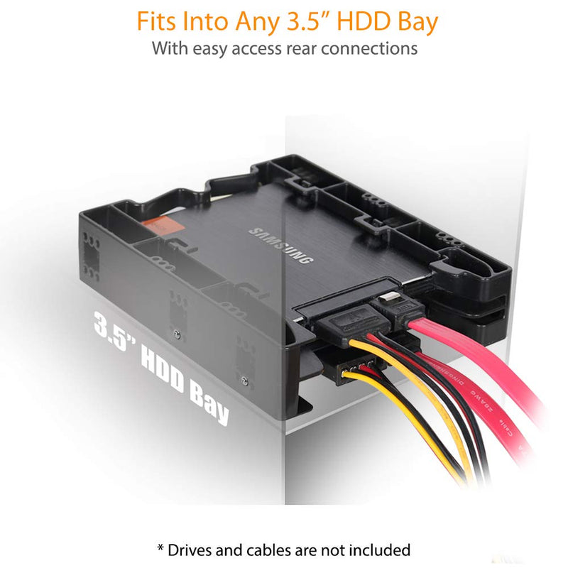 ICY DOCK Dual 2.5" HDD & SSD Light Weight Mounting Bracket for Internal 3.5" Drive Bay | EZ-Fit Lite MB290SP-B 2 Bay