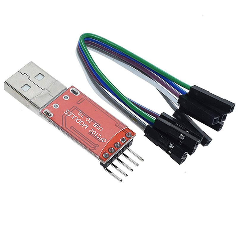 HiLetgo CP2102 USB 2.0 to TTL Module Serial Converter Adapter Module USB to TTL Downloader With Jumper Wires