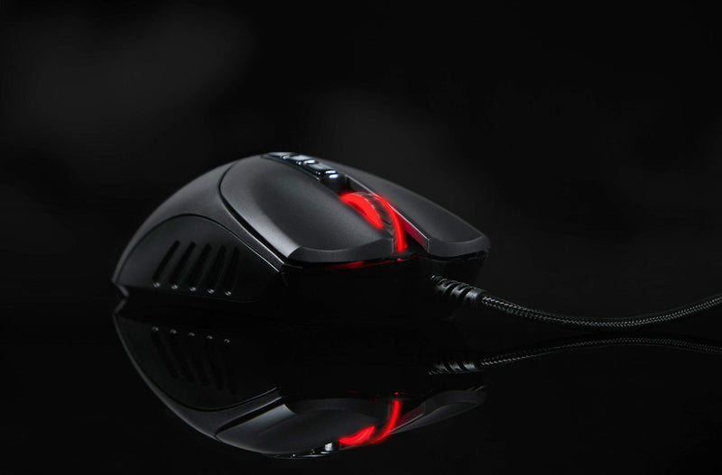 Bloody SP30 Ergonomic Optical Switch Gaming Mouse - Fastest Mouse Switch in Gaming - Enthusiast Grade 3360 Sensor - 8 Programmable Buttons - Non-Slip Rubberized Black - 12,000 DPI