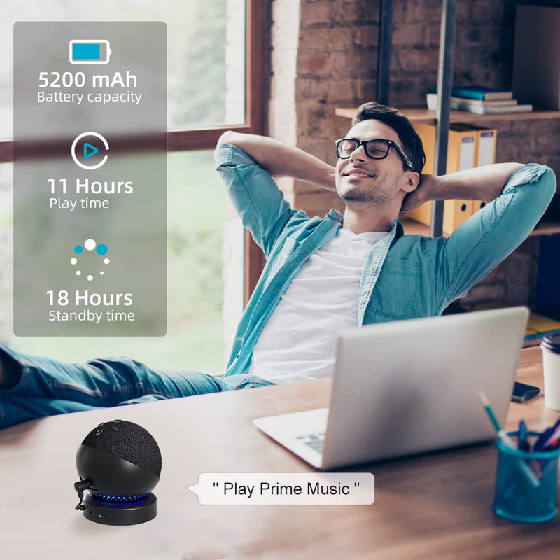 [AUSTRALIA] - Battery Base for Echo dot 5th Generation Portable Echo Dot 4th Generation and Homepod Mini Battery Stand Accessories, not Including speaaker (Black) Black 