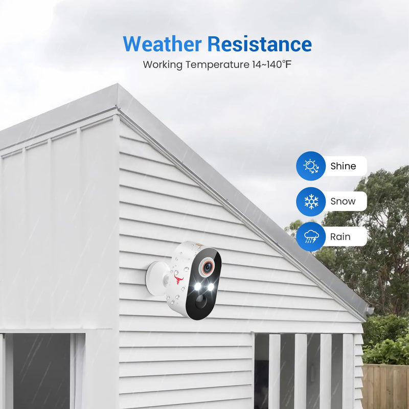 1080P Security Camera Wireless Outdoor with 2-Way Talk for Home Security, Low Light Night Vision, PIR Motion Detection, Cloud Storage, Live View Bullet Surveillance Cam (2 Pack) 2 Pack