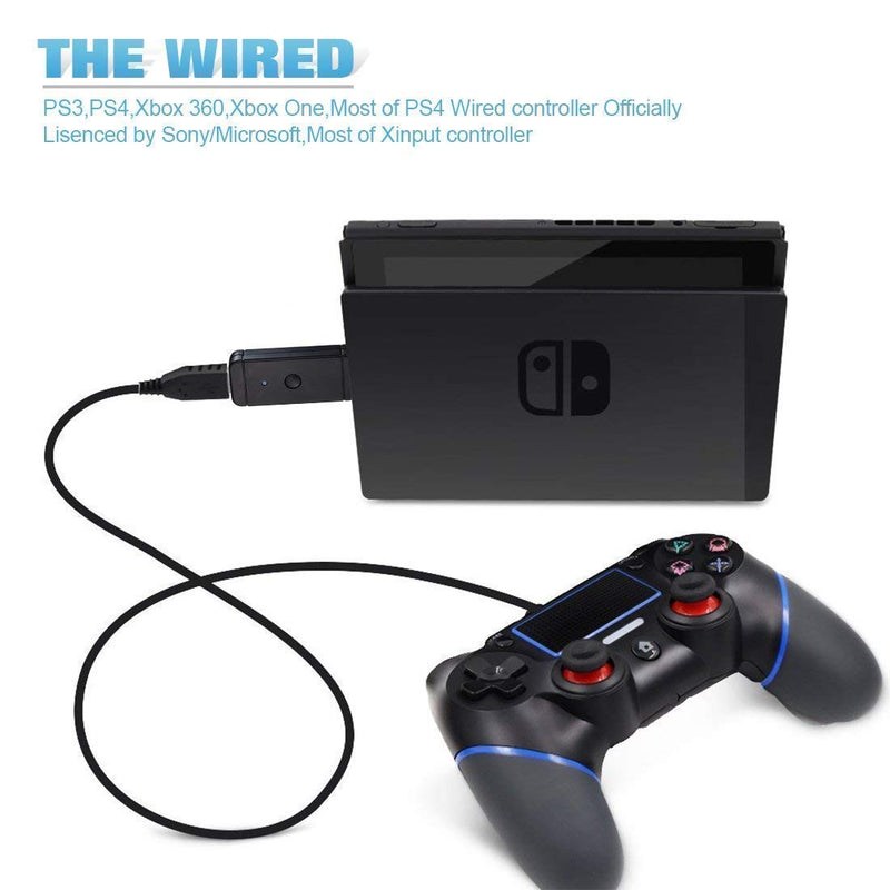 Controller Adapter USB for N-Switch PS3 PC, Dongle Bluetooth Compatible with PS5/ PS3/ PS4/ Xbox 360/ Xbox One X/ Wii U Pro/ Windows PC/ Switch Pro Controller Converter Adapter