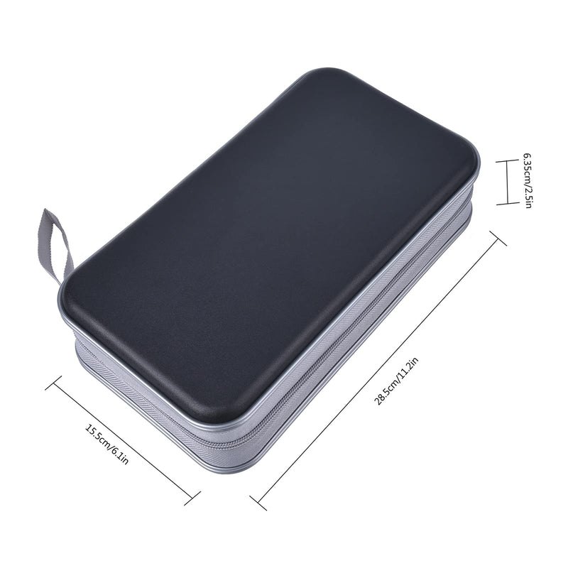 CD Case,96 Capacity CD Holder Hard Plastic CD Storage Wallet Protective CD/DVD Case Holder for Car Home Travel (96, Black) 96